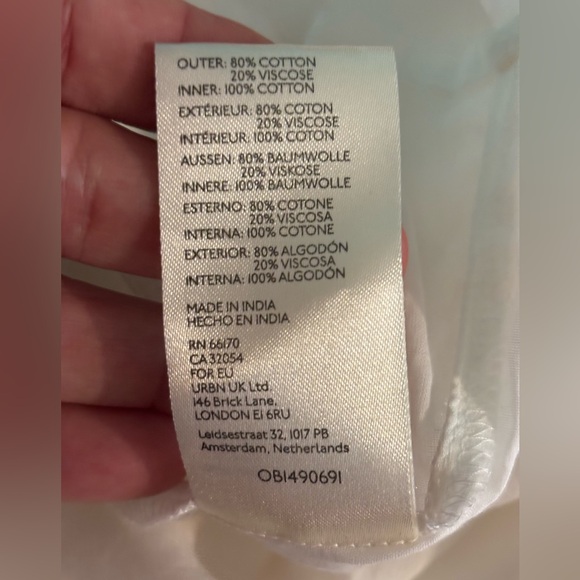 Free People Womens Medium Cotton Mini Slip Lining Only White Adjustable Straps - Picture 7 of 8